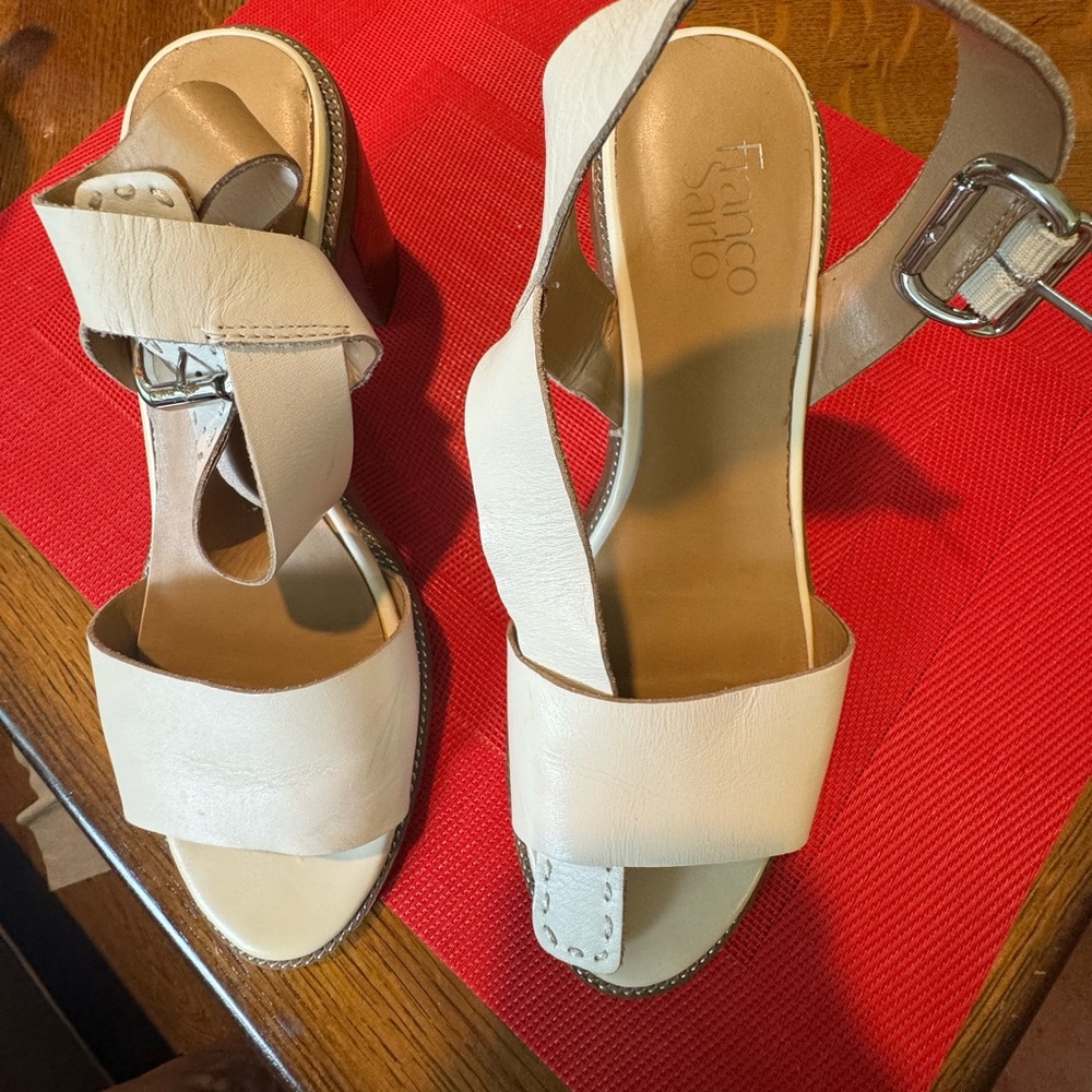 Pre owned Franco Sarto 3 Inch Block Heel Sandals.